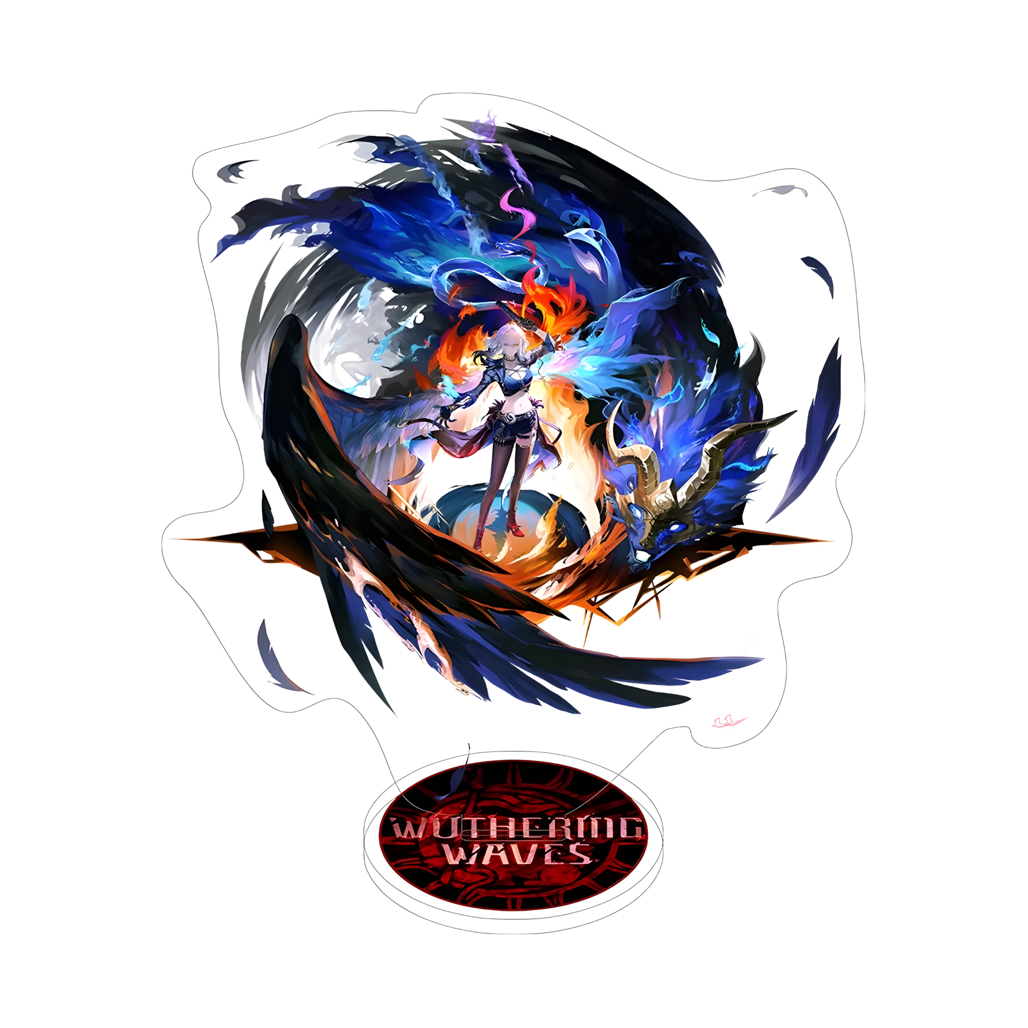 Wuthering Waves Acrylic Stand – Anime Character Display Figure (Augusta / Chisa / Carlotta & More)