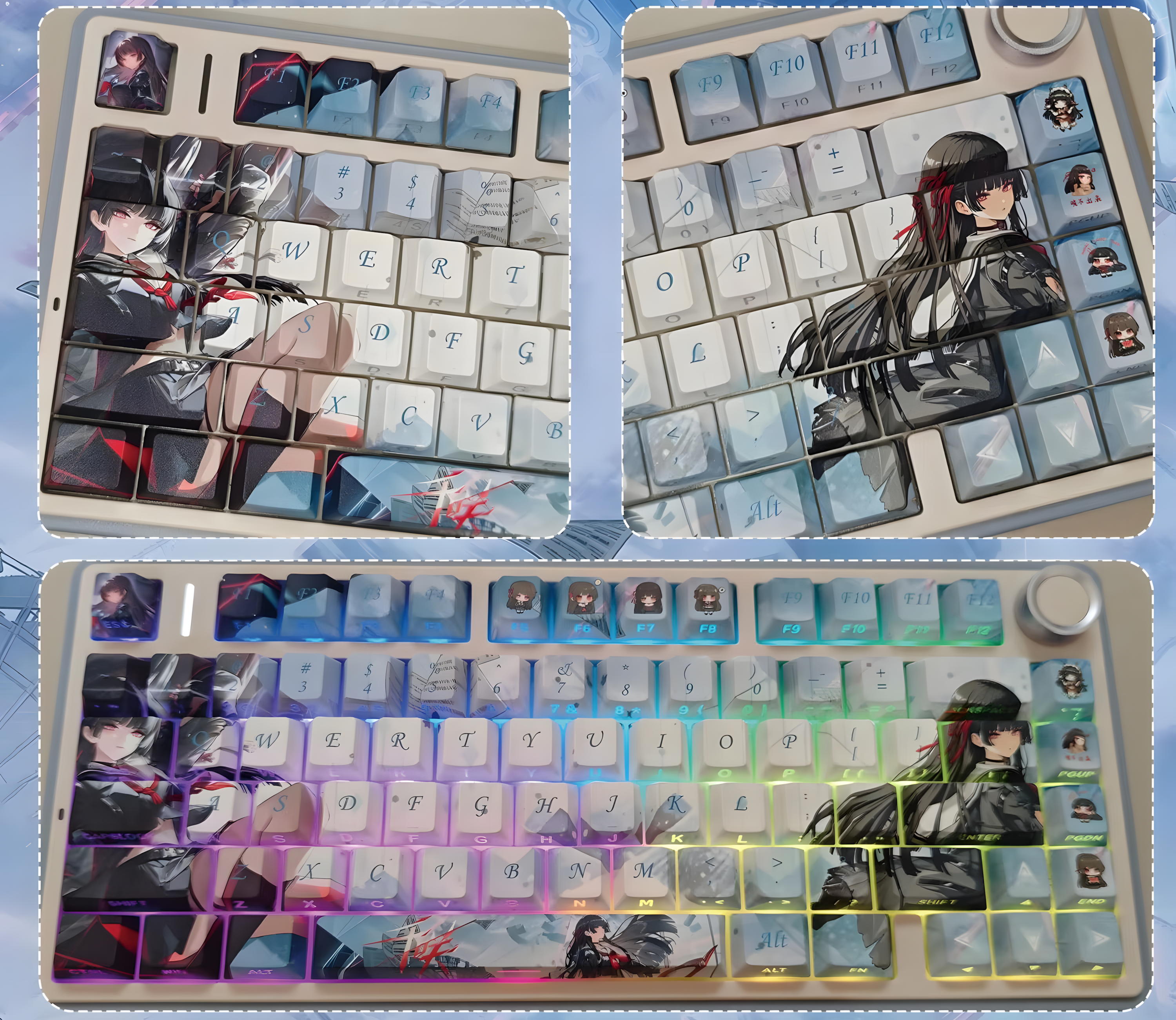 Lynae / Mornye / Chisa Wuthering Waves Keycaps Set – 122 Keys PBT Cherry Profile (Anime Keyboard Upgrade)