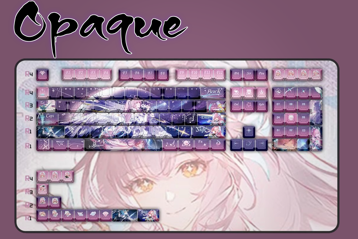 Aemeath Wuthering Waves PBT Keycaps – 122 Keys Anime Mechanical Keyboard Set (Dye-Sub)