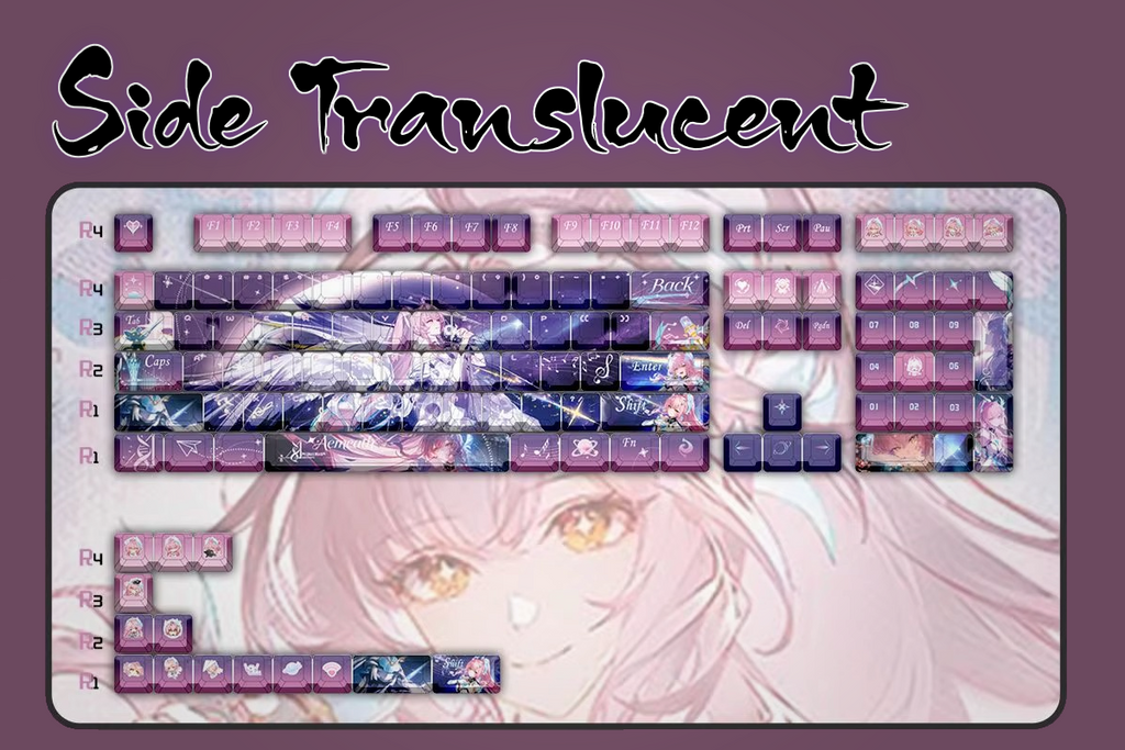 Aemeath Wuthering Waves PBT Keycaps – 122 Keys Anime Mechanical Keyboard Set (Dye-Sub)