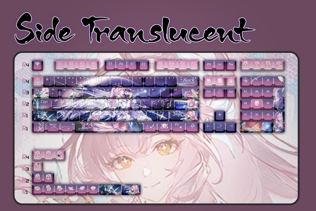 Aemeath Wuthering Waves PBT Keycaps – 122 Keys Anime Mechanical Keyboard Set (Dye-Sub)