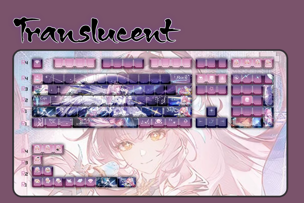 Aemeath Wuthering Waves PBT Keycaps – 122 Keys Anime Mechanical Keyboard Set (Dye-Sub)