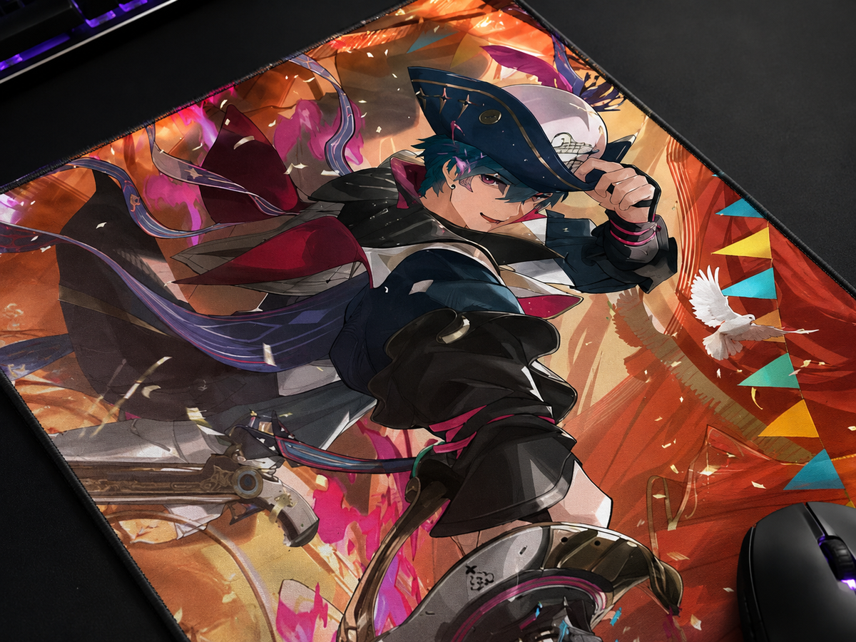 Wuthering Waves Brant Gaming Desk Mat – Large Anime Mouse Pad, Non-Slip Rubber Base, Extended Keyboard & Mouse Pad