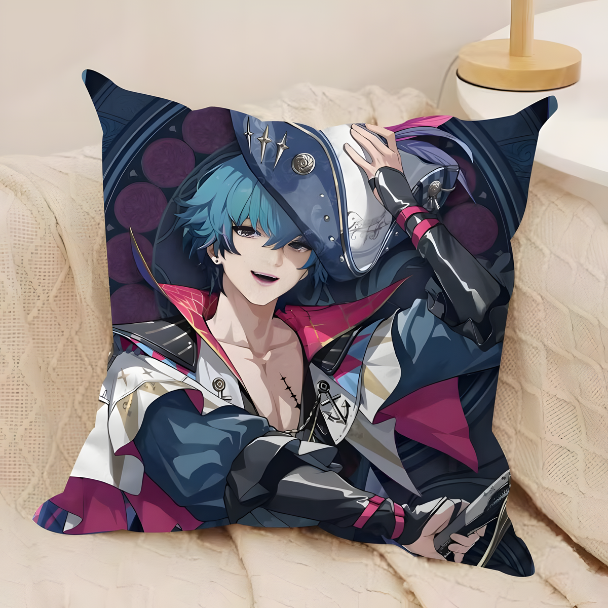 Brant Wuthering Waves Cushion Cover – Soft Plush Anime Pillow Case with Zipper