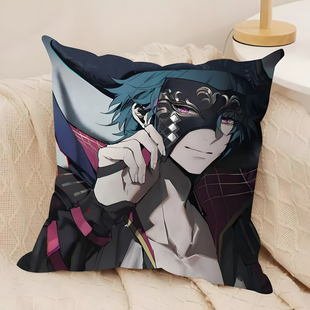 Brant Wuthering Waves Cushion Cover – Soft Plush Anime Pillow Case with Zipper