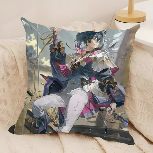 Brant Wuthering Waves Cushion Cover – Soft Plush Anime Pillow Case with Zipper