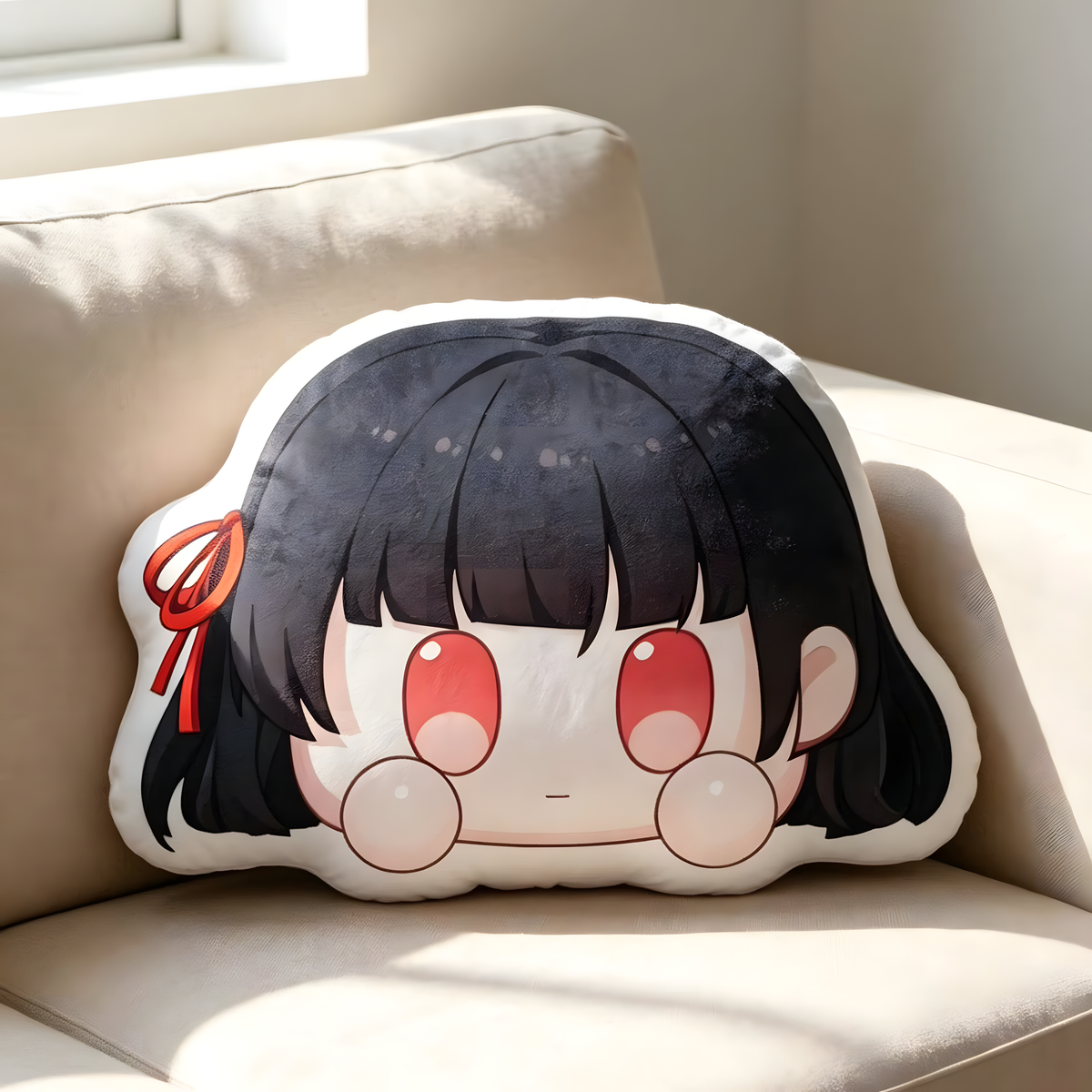 Wuthering Waves Chibi Anime Pillow – Irregular Shaped Cushion, Cute Plush Throw Pillow for Sofa, Bed & Gaming Setup