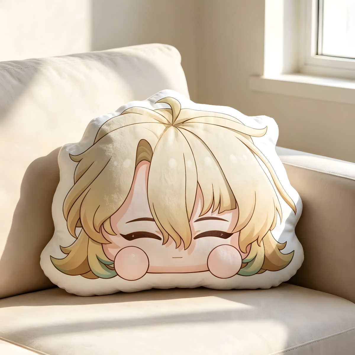 Wuthering Waves Chibi Anime Pillow – Irregular Shaped Cushion, Cute Plush Throw Pillow for Sofa, Bed & Gaming Setup