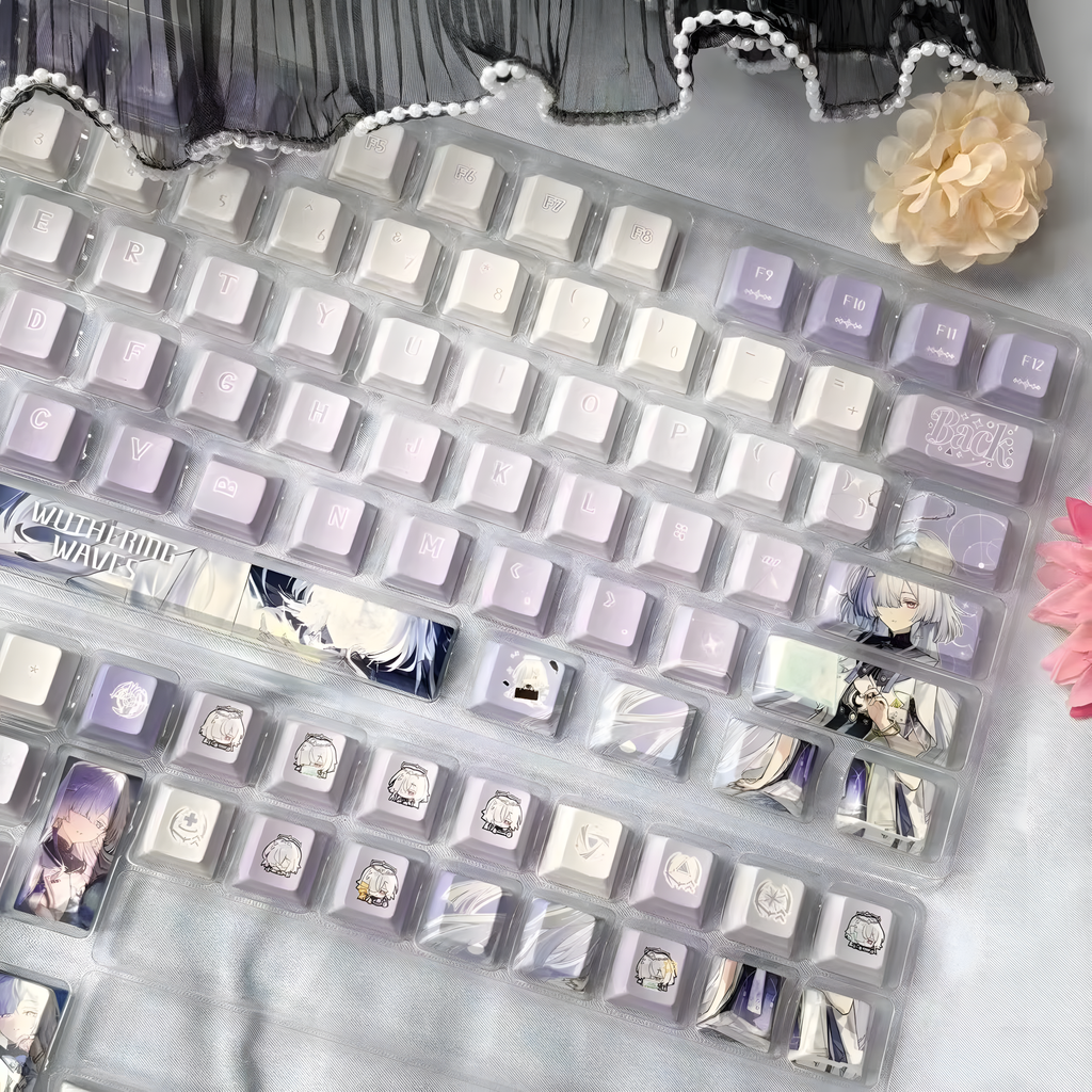 Lynae / Mornye / Chisa Wuthering Waves Keycaps Set – 122 Keys PBT Cherry Profile (Anime Keyboard Upgrade)