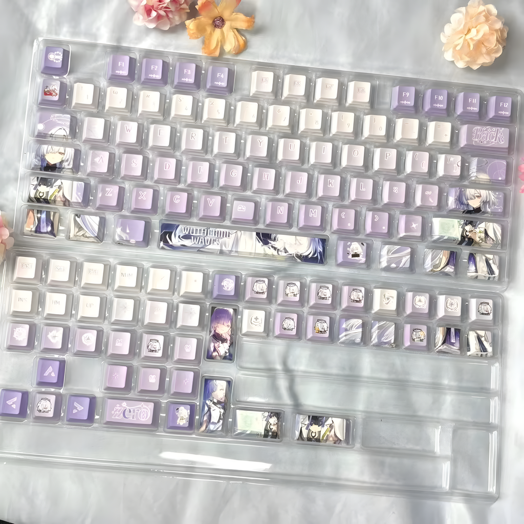 Lynae / Mornye / Chisa Wuthering Waves Keycaps Set – 122 Keys PBT Cherry Profile (Anime Keyboard Upgrade)