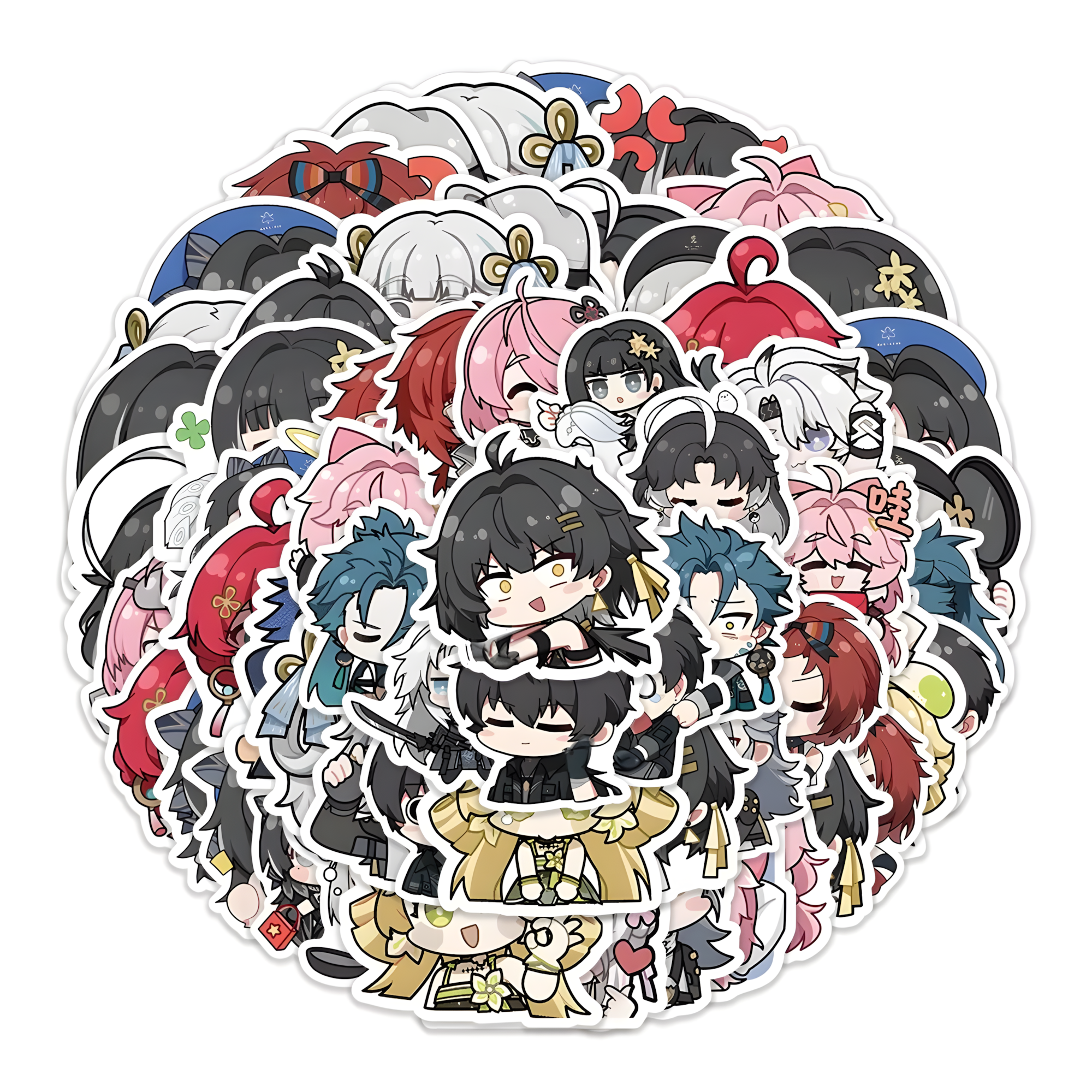 Wuthering Waves Sticker Pack – 10/60PCS Cute Anime Stickers (Waterproof Laptop & Phone Decals)