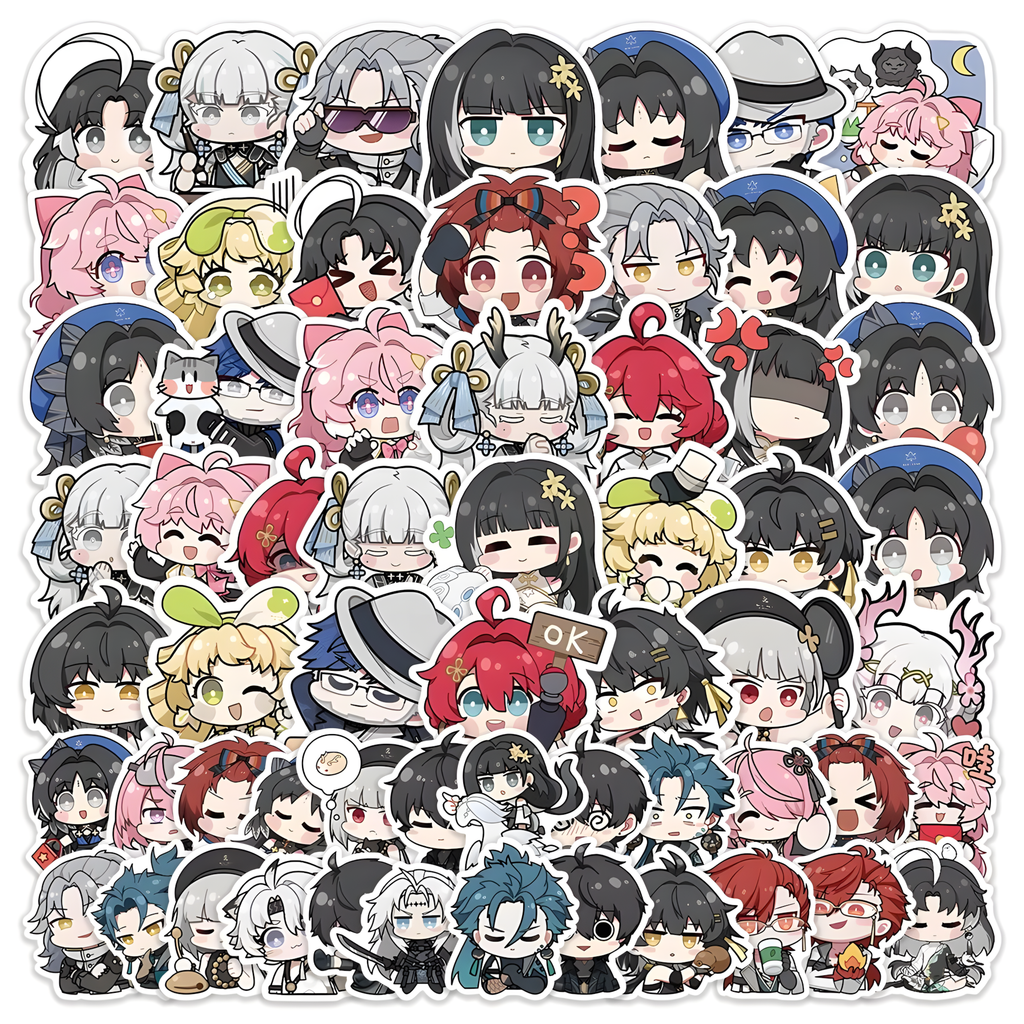 Wuthering Waves Sticker Pack – 10/60PCS Cute Anime Stickers (Waterproof Laptop & Phone Decals)