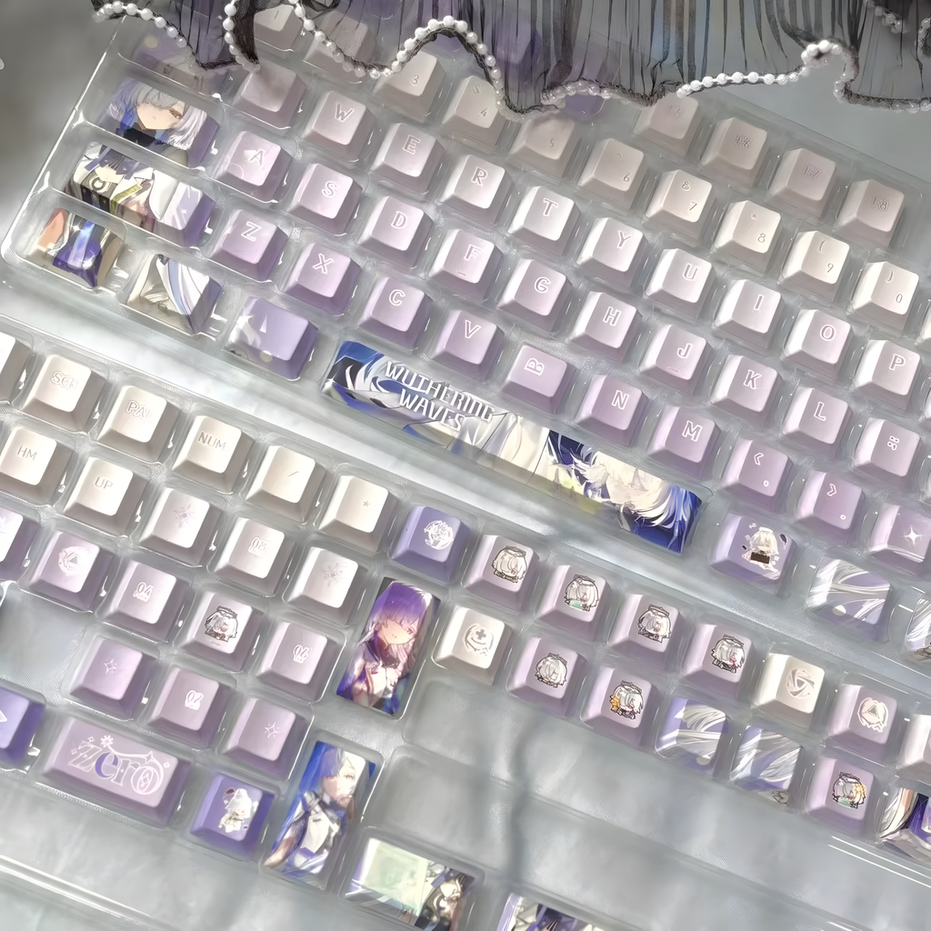Lynae / Mornye / Chisa Wuthering Waves Keycaps Set – 122 Keys PBT Cherry Profile (Anime Keyboard Upgrade)