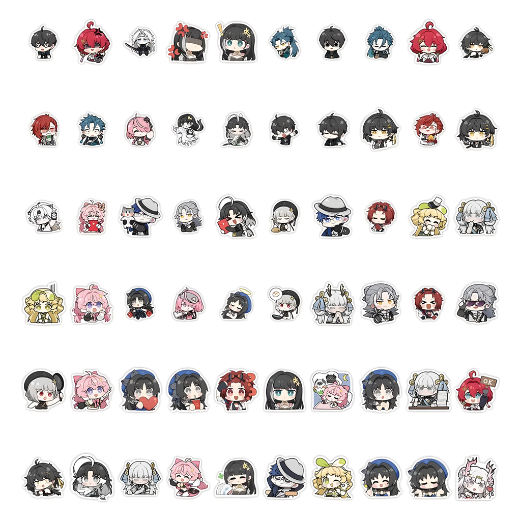 Wuthering Waves Sticker Pack – 10/60PCS Cute Anime Stickers (Waterproof Laptop & Phone Decals)