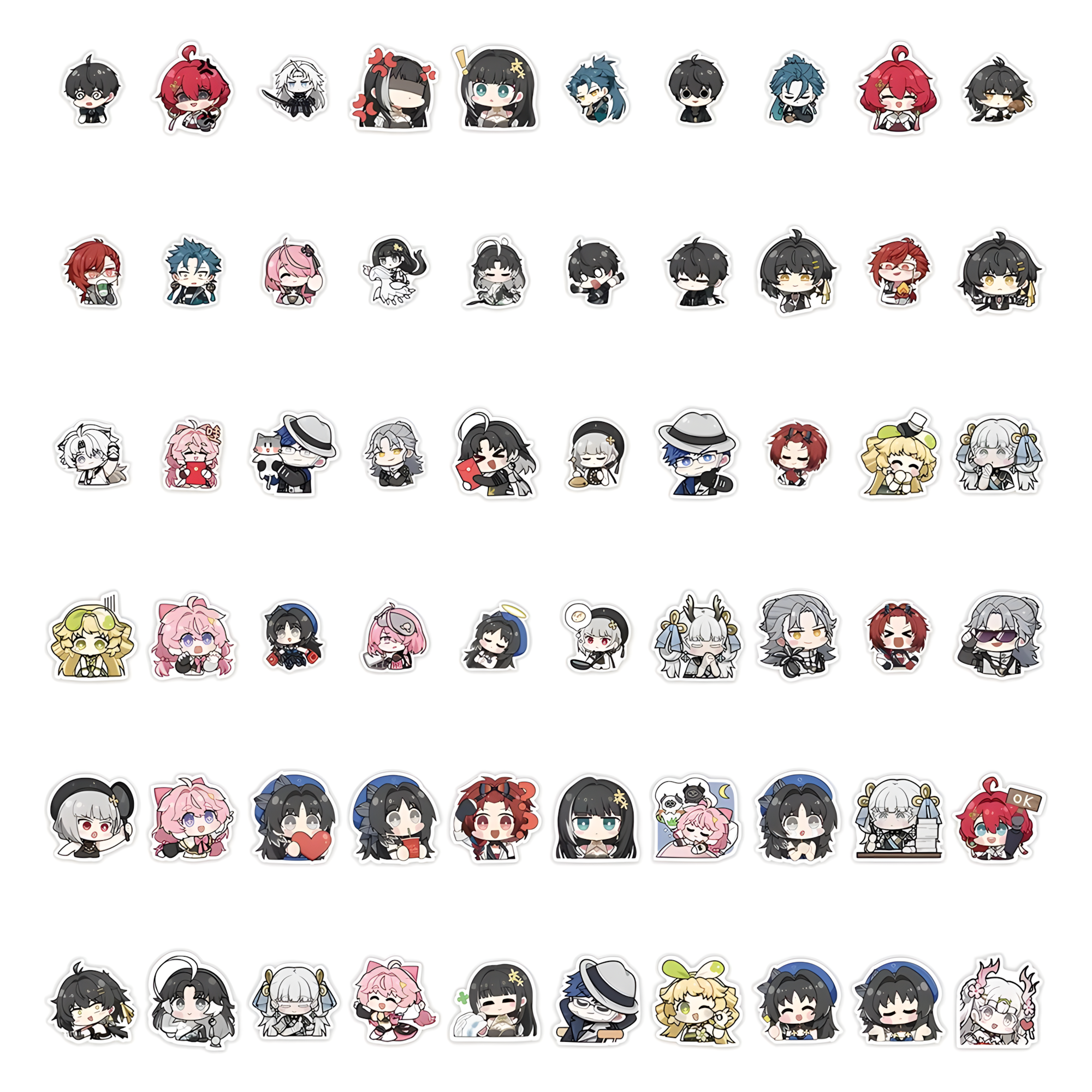 Wuthering Waves Sticker Pack – 10/60PCS Cute Anime Stickers (Waterproof Laptop & Phone Decals)