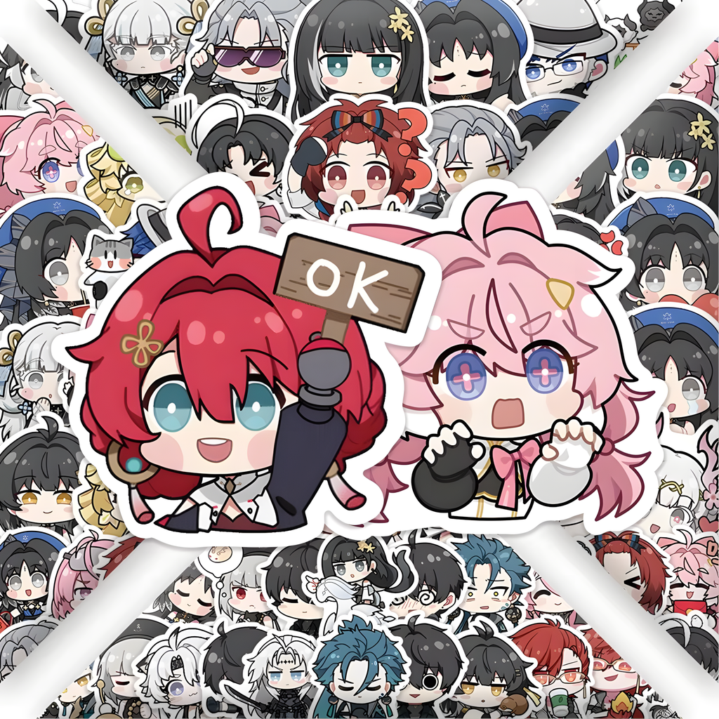 Wuthering Waves Sticker Pack – 10/60PCS Cute Anime Stickers (Waterproof Laptop & Phone Decals)