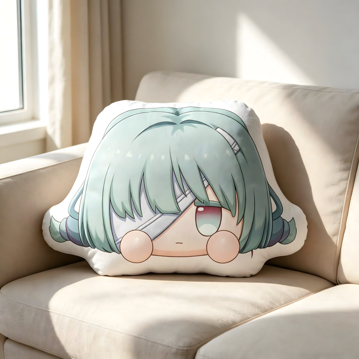 Wuthering Waves Chibi Anime Pillow – Irregular Shaped Cushion, Cute Plush Throw Pillow for Sofa, Bed & Gaming Setup