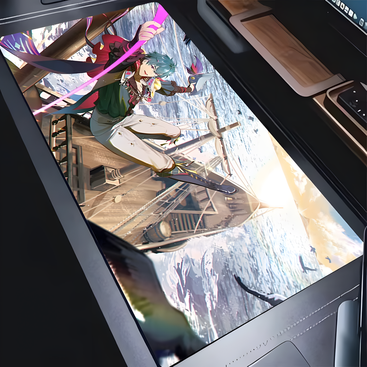 Wuthering Waves Brant Gaming Desk Mat – Large Anime Mouse Pad, Non-Slip Rubber Base, Extended Keyboard & Mouse Pad