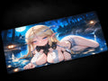 Cartethyia Wuthering Waves anime desk mat with blue aesthetic design XXL gaming mousepad keyboard pad for desk setup dark blue waifu sfw