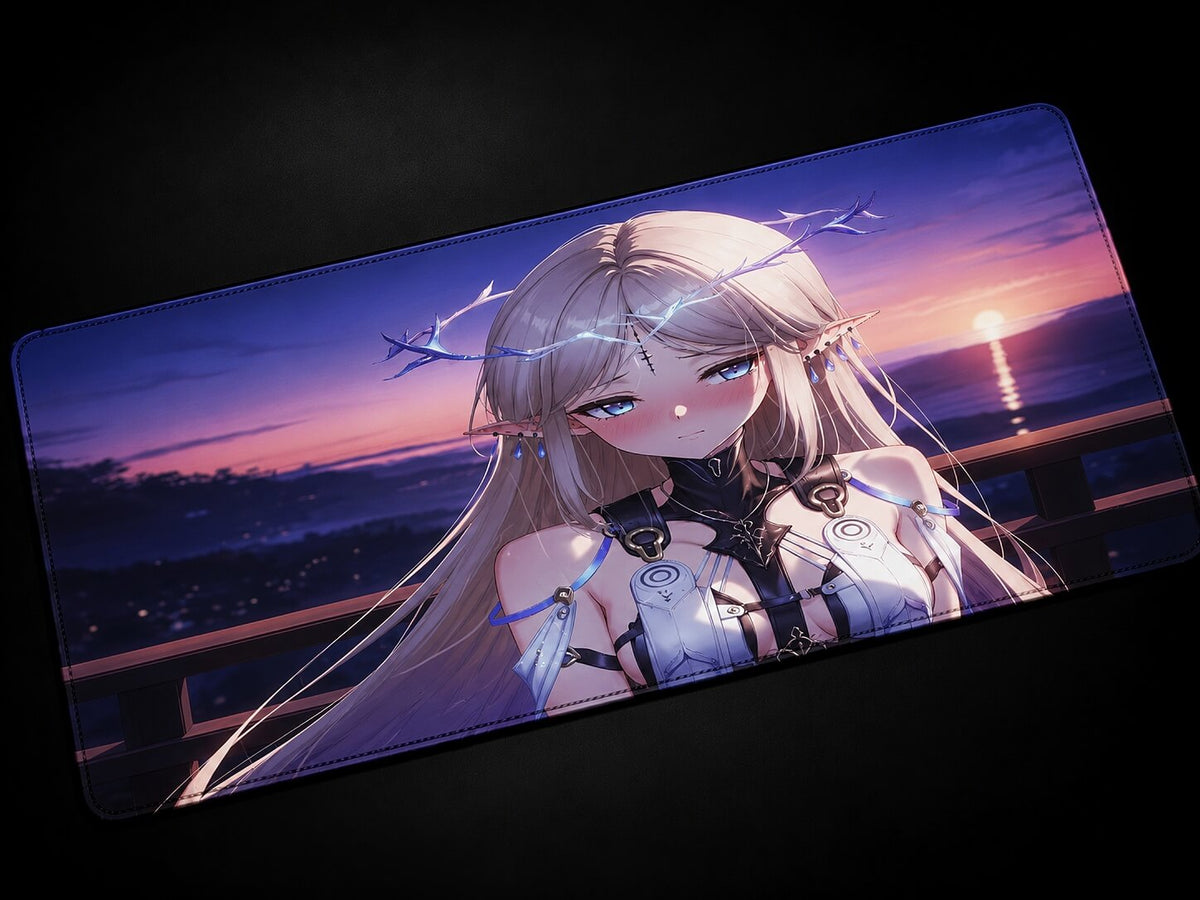 Cartethyia Wuthering Waves anime desk mat with blue aesthetic design XXL gaming mousepad keyboard pad for desk setup