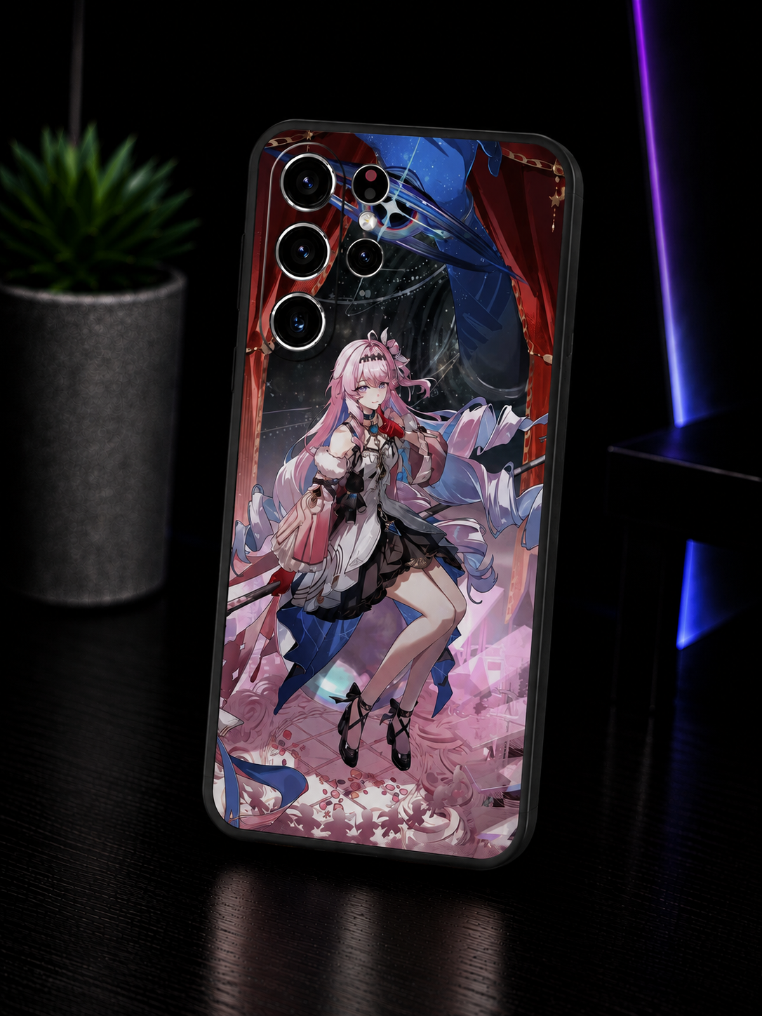 Wuthering Waves Denia anime phone case for Samsung Galaxy with purple aesthetic design